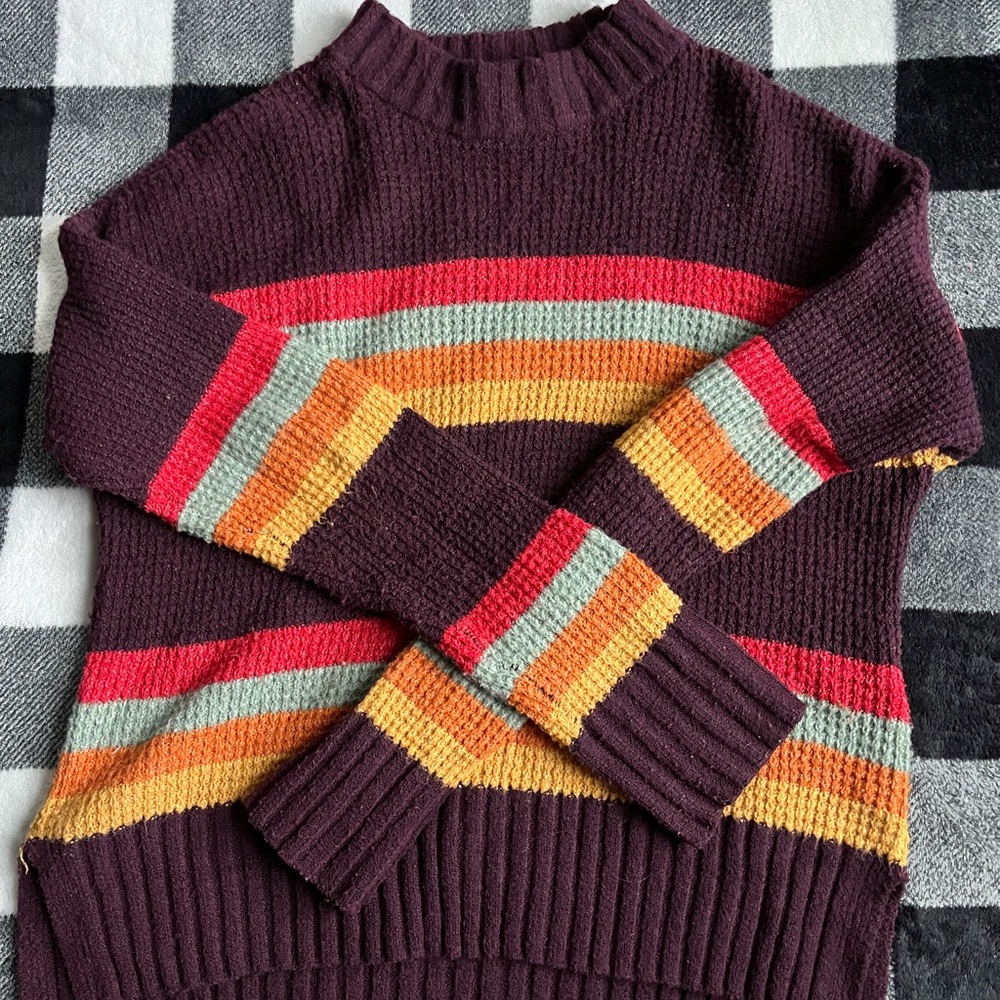 SO Women's Sweater with Colorful Stripes